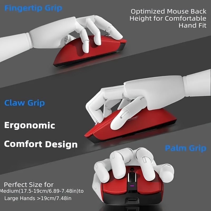 aj139 gaming mouse ultra lightweight 59g with dual mode type c wired 2 4ghz usb receiver up to 26000dpi 6 programmable button ergonomic for ps4 details 7