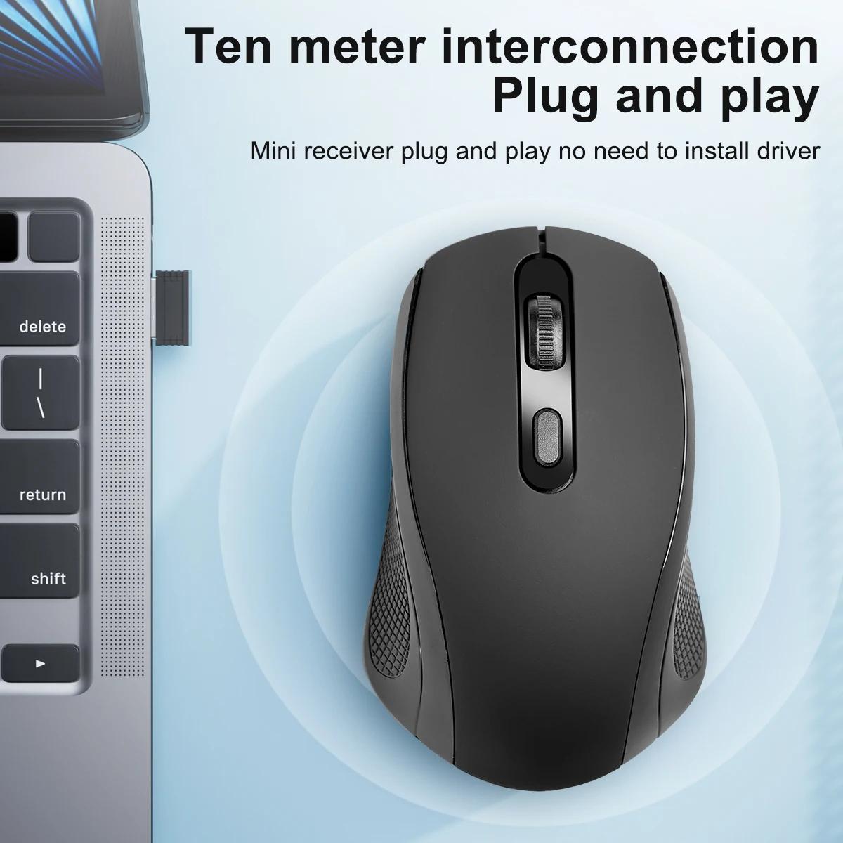ergonomic 2 4g wireless mouse streamlined body design plug and play stability with low latency portable for laptop plastic material wireless functionality no battery included details 0