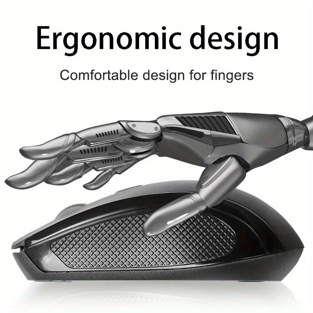 ergonomic 2 4g wireless mouse streamlined body design plug and play stability with low latency portable for laptop plastic material wireless functionality no battery included details 2