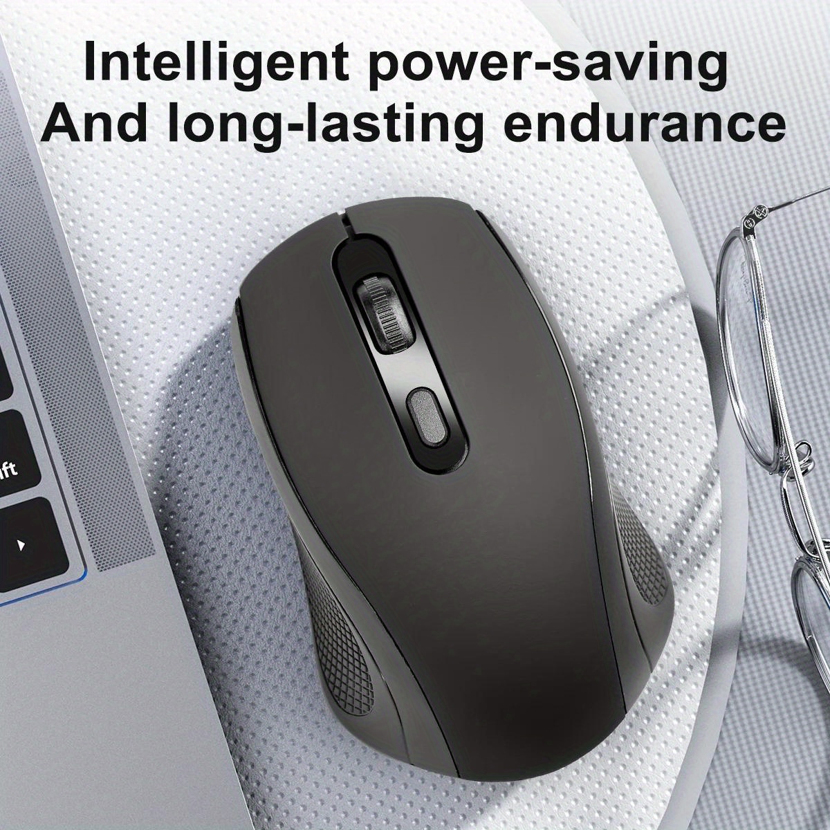 ergonomic 2 4g wireless mouse streamlined body design plug and play stability with low latency portable for laptop plastic material wireless functionality no battery included details 3