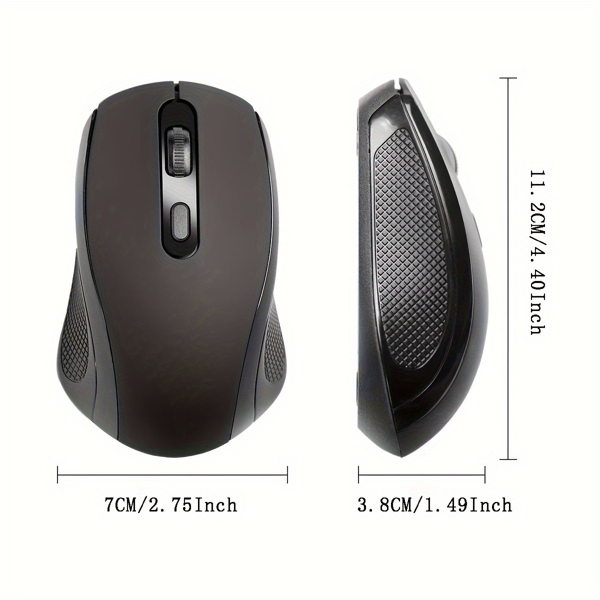 ergonomic 2 4g wireless mouse streamlined body design plug and play stability with low latency portable for laptop plastic material wireless functionality no battery included details 5