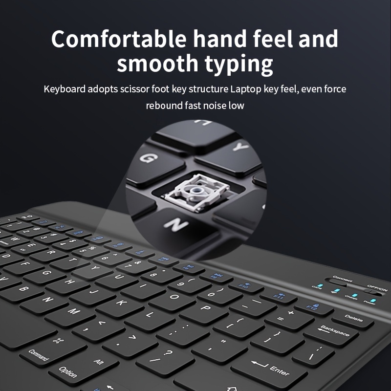 wireless keyboard for tablets multi device compatibility rechargeable battery right handed use auto sleep mode details 1
