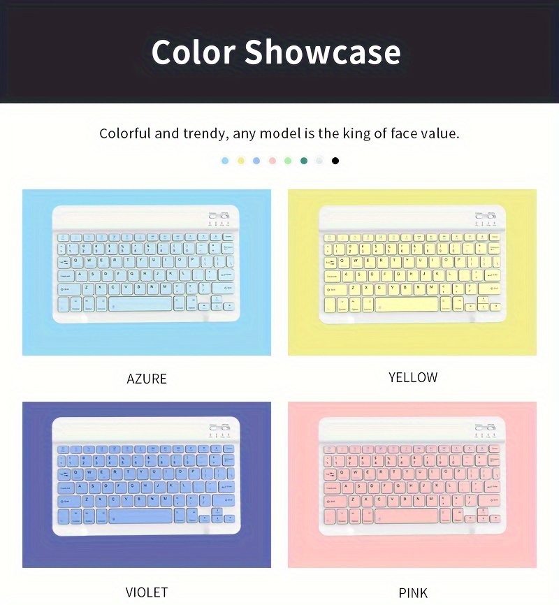 wireless keyboard for tablets multi device compatibility rechargeable battery right handed use auto sleep mode details 3