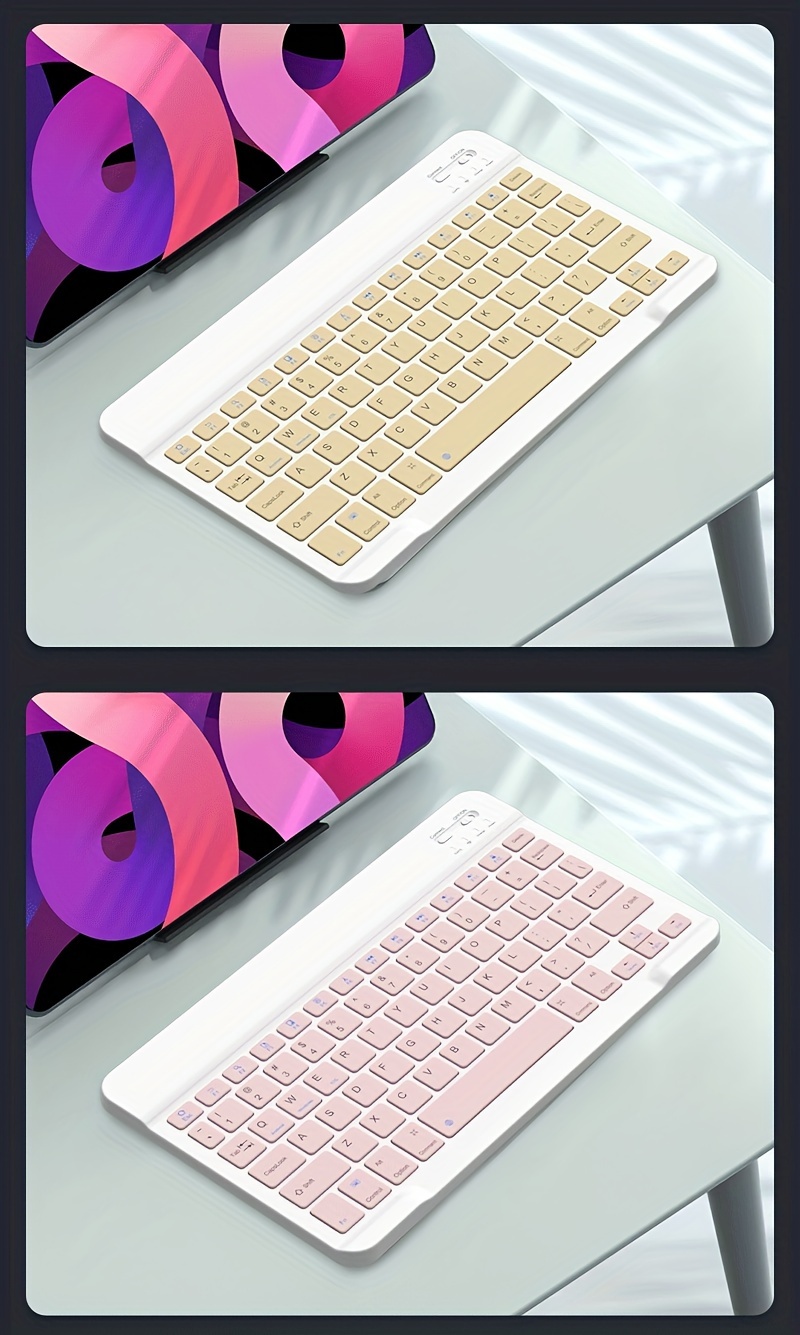 wireless keyboard for tablets multi device compatibility rechargeable battery right handed use auto sleep mode details 7