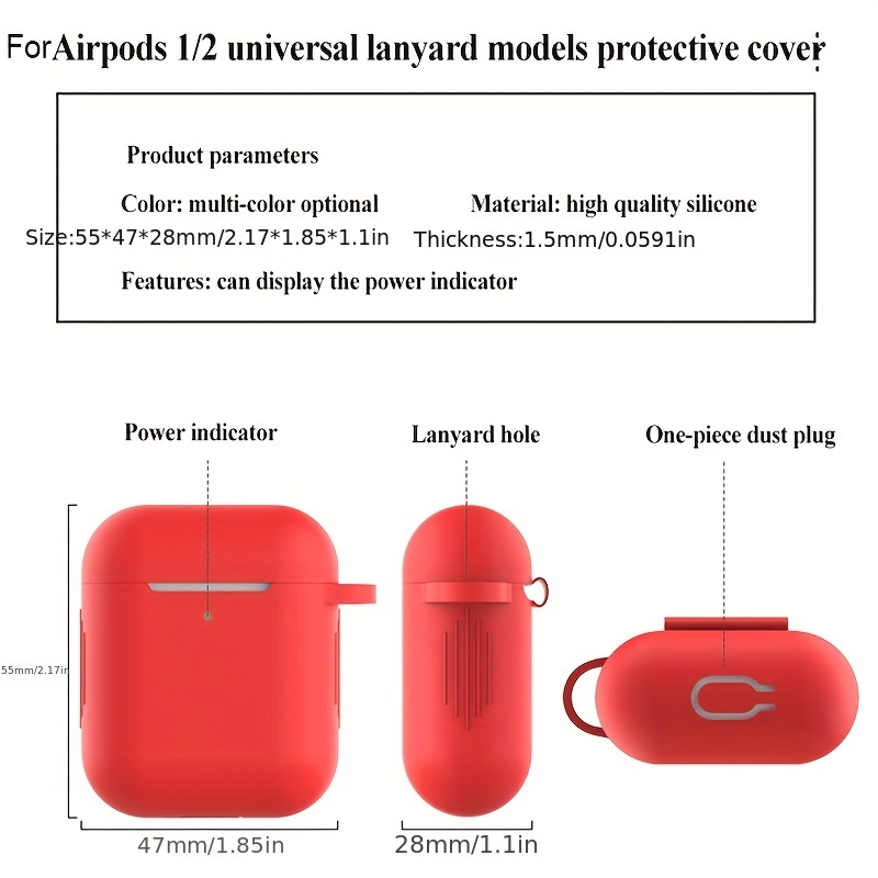 stylish silicone wireless earphone case with anti lost metal buckle perfect for 1 2 3 pro pro 2 details 5