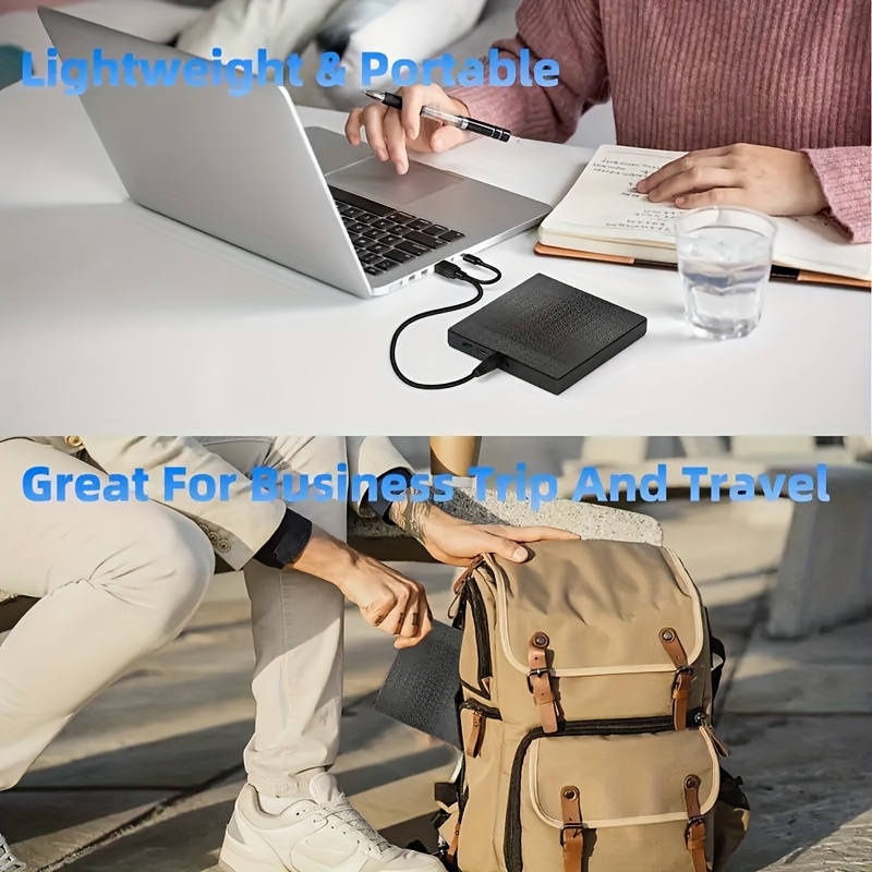 high speed usb c usb 3 0 external dvd drive cd dvd rw burner with sd tf card reader dual ports for charging compatible for windows for macbook laptops desktops details 6