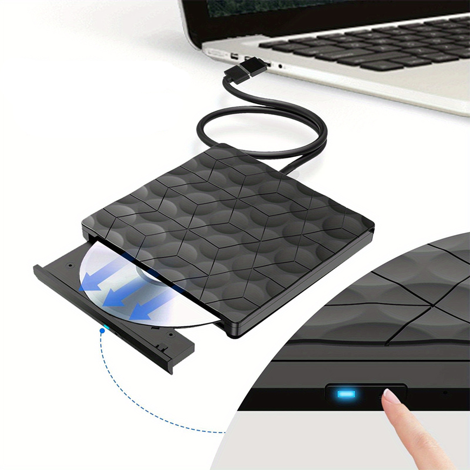 external cd dvd rw burner optical drive usb 3 0 and type c driver free high speed read write recorder portable slim optical disk drive for laptop notebook pc desktop computer details 0