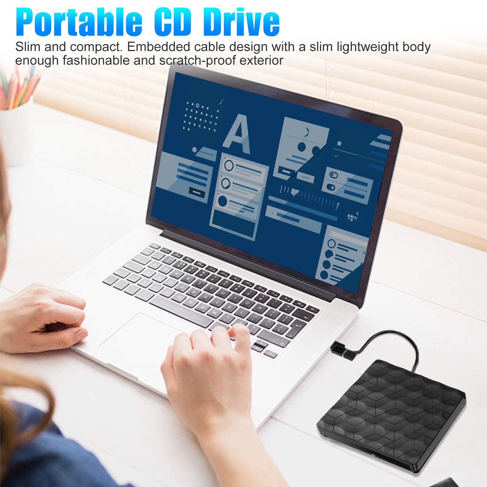 external cd dvd rw burner optical drive usb 3 0 and type c driver free high speed read write recorder portable slim optical disk drive for laptop notebook pc desktop computer details 5